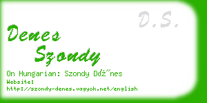 denes szondy business card